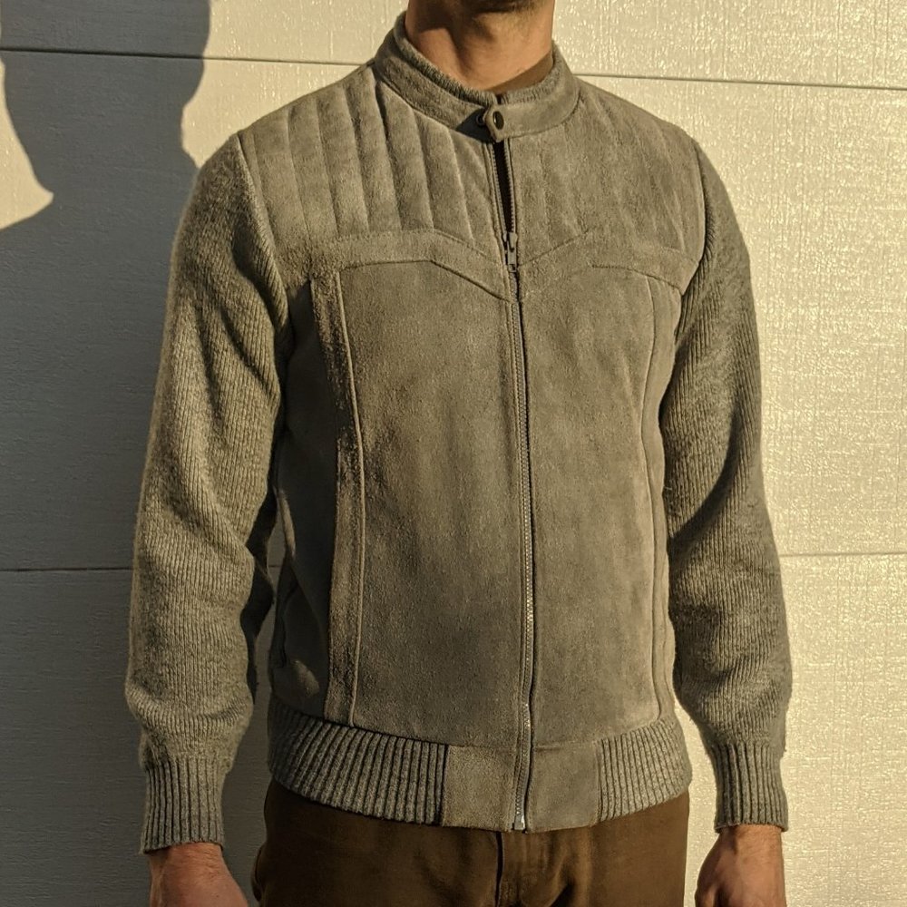 Vintage 80s Mervyns Leather Wool Motorcycle Jacket